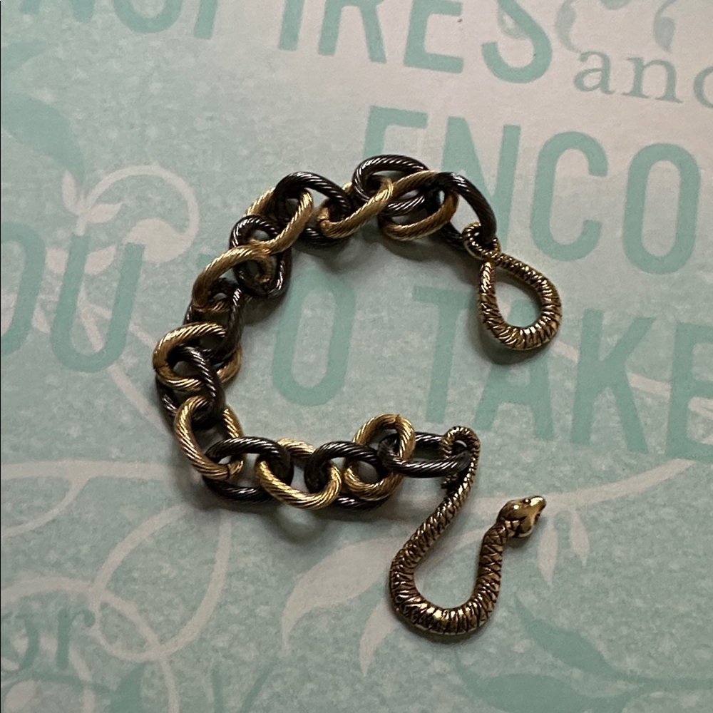 Two toned snake bracelet.